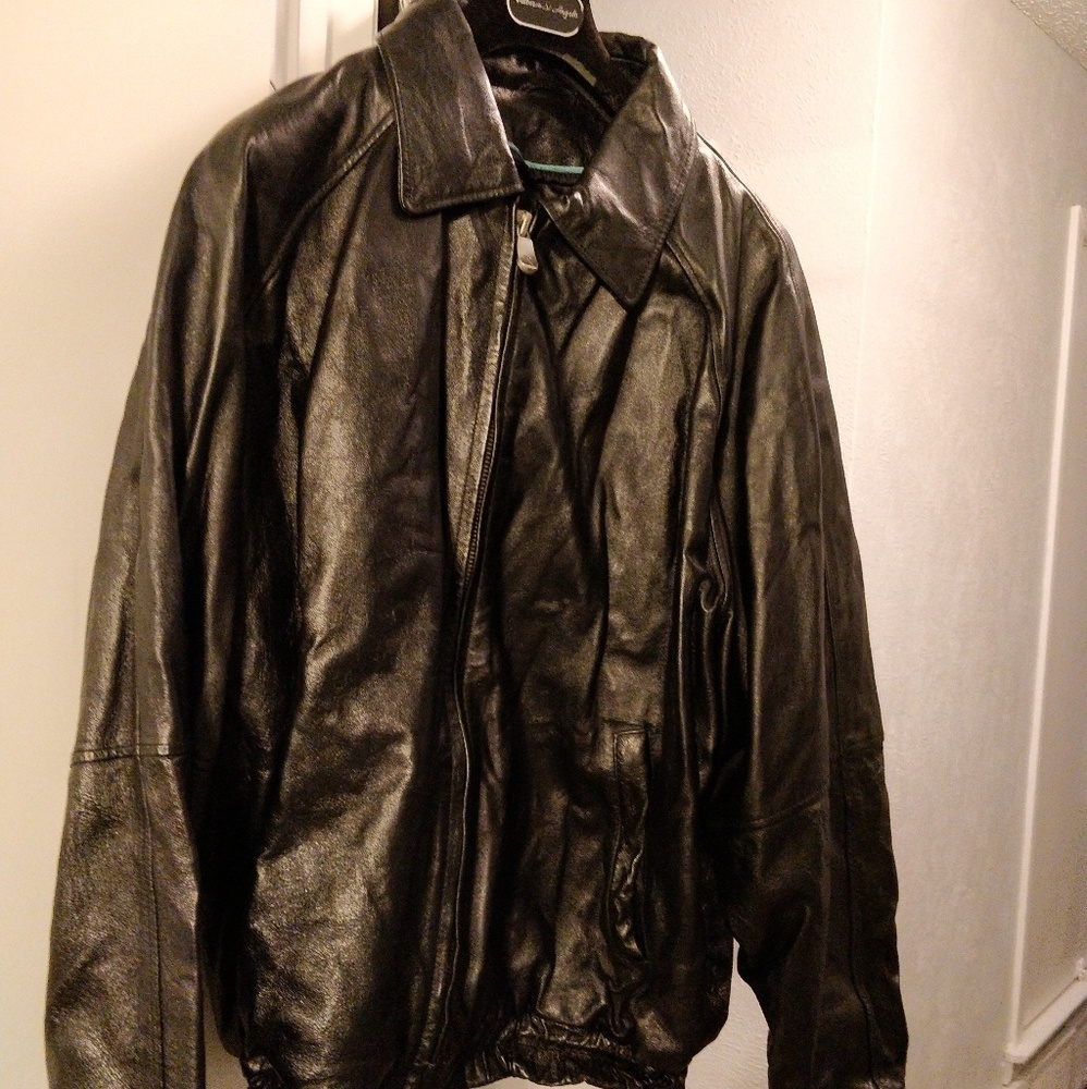 Black leather jacket